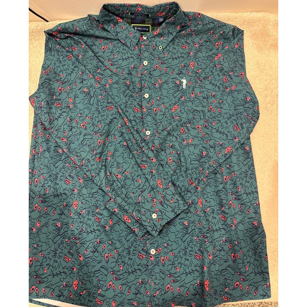 William Murray Golf Mens XL Christmas Lights Jelly Holiday Button Down Shirt